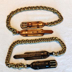 2 Linea Pelle Genuine Leather and Resin Belts